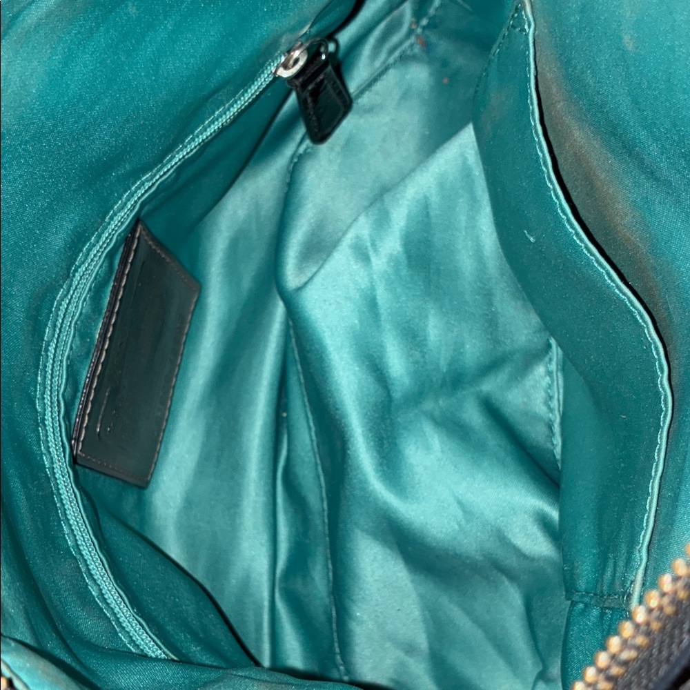 Coach Black Leather Satchel with Silver Accents - Picture 5 of 6